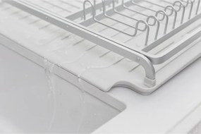 Resigilat: Uscator de vase Brabantia Sinkside 1000205, Tava de scurgere in chiuveta, Suport ustensile, Gri deschis