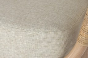 Canapea de exterior 3 locuri din rattan natural și stofă, cu perne incluse, „Nusa"