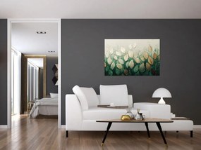 Tablou - Frunze verzi-aurii (90x60 cm)