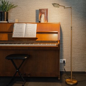 Lampa de podea de design bronz, incluzând LED cu dimmer tactil - Notia