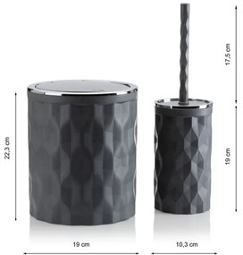 Set de baie REINA 5 buc. antracit/crom