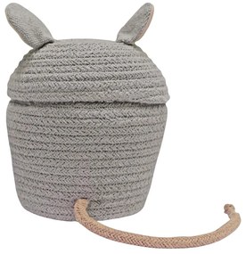 Coș de jucării pentru copii gri din material textil ø 15x15 cm Mini Renata the Rat – Lorena Canals