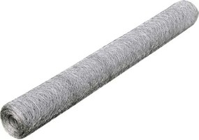 vidaXL Plasă de sârmă găini, argintiu, 25 x 0,75 m, oțel galvanizat