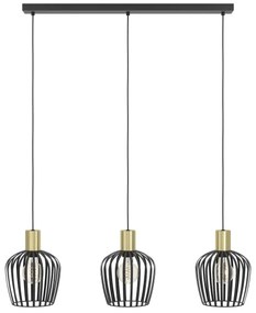 Lustră pe cablu Eglo 901037 EMPOLI 3xE27/40W/230V negru/auriu