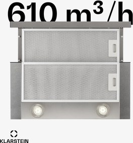 Klarstein Vinea, hotă incorporabilă, construcție plată, 60 cm, argintiu