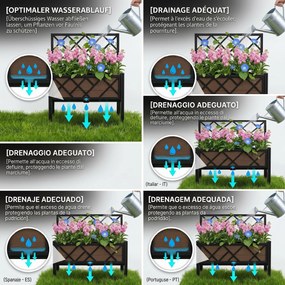 Outsunny Jardinieră cu Grilaj pentru Plante Cățărătoare din Metal, 61x23x113 cm, Negru | Aosom Romania
