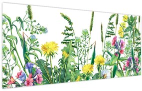 Tablou - Flori de pajiște pictate (120x50 cm)
