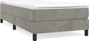 vidaXL Cadru de pat cu arcuri, gri deschis, 90x200 cm, catifea