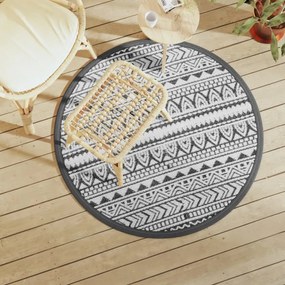 vidaXL Covor de exterior, ARAKIL negru, Ø120 cm, PP