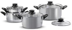 Oala inox cu capac 24cm, 6.1L, Lima