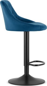 OFERTA Scaun de bar albastru VELVET KAST cu picior negru II. calitate