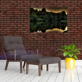 Tablou cu lac în pădure (90x60 cm)