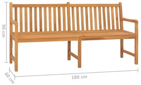 Banca de gradina, 180 cm, lemn masiv de tec 1, 180 cm, 180 cm