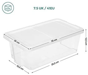 Set 12 cutii de depozitare pentru pantofi, Songmics, LSP12WT, Transparent
