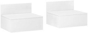 HOMCOM Set de 2 Noptiere Plutitoare Mesillas de Noche pentru Dormitor cu Sertar 43x36,5x30,5 cm Alb | Aosom Romania