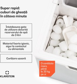 Klarstein Icefestival Bullet, mașină de făcut gheață, 195 W, 1,9 litri, 20 kg în 24 ore