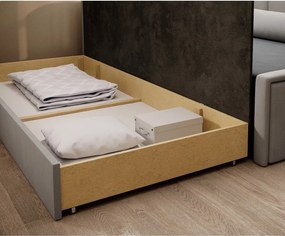 Canapea gri extensibilă/cu spațiu de depozitare cu tapițerie din chenille 214 cm Fulgeo – ELTAP