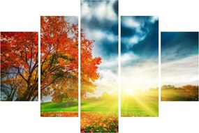 Tablou peisaj cu scufundat în razele solare (150x105 cm)