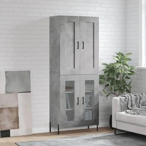 vidaXL Dulap înalt, gri beton, 69,5x34x180, lemn compozit