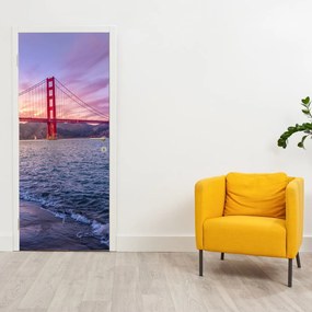 Fototapet pentru ușă - Pod cu apus de soare (95x205cm)