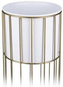 Ghiveci metalic de flori LOFT 55x20 cm auriu/alb