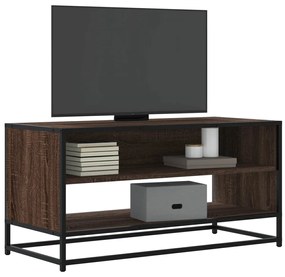 vidaXL Comodă TV, stejar maro, 91x40x46 cm lemn prelucrat și metal