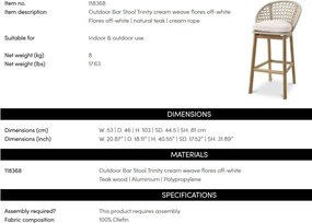 Scaun de bar pentru exterior sau interior design LUX Bar Trinity