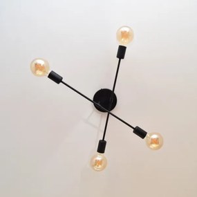 LED Lustră aplicată CAMBRIDGE 4xE27/8W/230V neagră