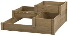 Outsunny grădină în trepte cu 4 recipiente pentru plante, rezistentă la intemperii, lemn masiv, 122x122x51 cm, natural | Aosom Romania