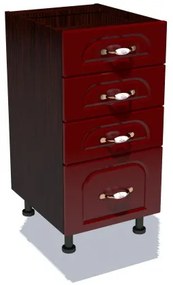 Corp inferior 40 cu 4 sertare Zebra MDF tulip rosu