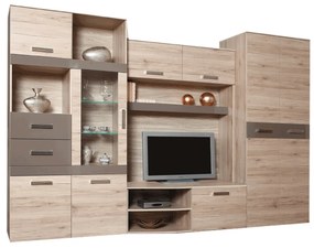 Ansamblu living, stejar san marino latte extra lucios HG, ASSOR