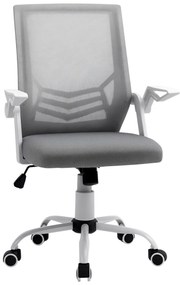 Vinsetto Scaun de Birou Ergonomic cu Suport Lombar din Țesătură, Gri | Aosom Romania