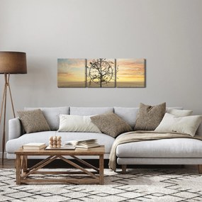 Tablou - Copac în deșert (cu ceas) (90x30 cm)