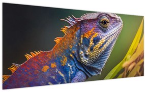 Tablou - Iguana colorată (120x50 cm)