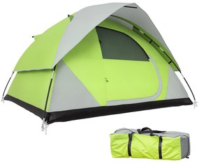 Outsunny Cort de Camping pentru 3-4 Persoane, Cort Impermeabil și Rezistent la UV, 3x3x1.8m, Galben și Gri | Aosom Romania