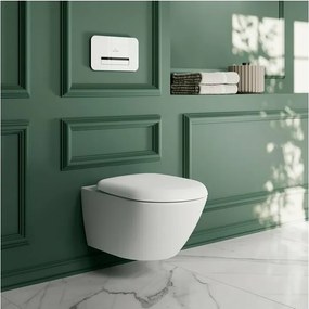 Vas WC suspendat Villeroy&Boch Antao TwistFlush Rimless cu finisaj alb-mat Stone White CeramicPlus