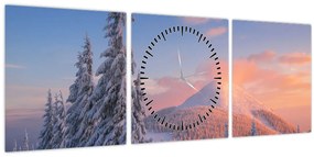 Tablou - Peisaj de iarnă (cu ceas) (90x30 cm)