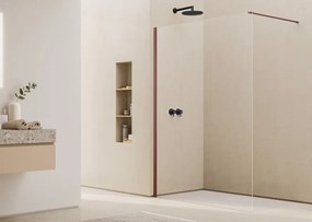 Paravan dus sticla walk-in 80x200 cm, bordeaux metal, sticla 8 mm, Ronal Easy D40 800x2000 mm, Bordeaux metal