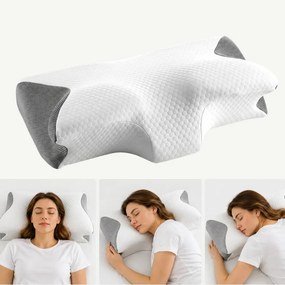 Perna cervicala ortopedica CERVI-SAN Bambus, memory foam infuzat antibacterian