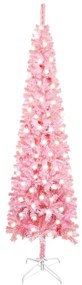 Brad de Craciun subtire cu LED-uri, roz, 180 cm 1, Roz, 180 cm