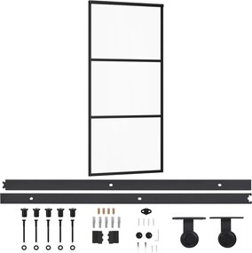 vidaXL Ușă glisantă cu set feronerie, 90x205 cm, sticlă ESG/aluminiu