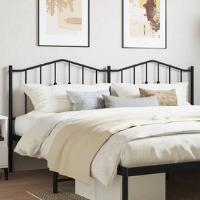 vidaXL Tăblie de pat metalică, negru, 160 cm