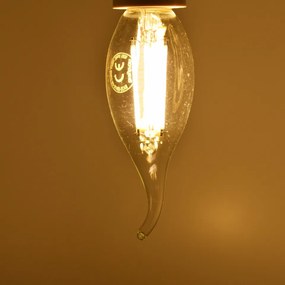 Bec LED Vintage filament 4W(38W) Braytron, flacara, E14, 470lm, lumina calda(3000 K), clasa energetica E