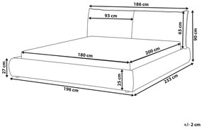 Pat matrimonial 180 cm Vetiver (bej) (cu somieră). 1076462