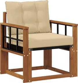 vidaXL Sofa cu Brațe Lemn solid de Acacia și Textilene