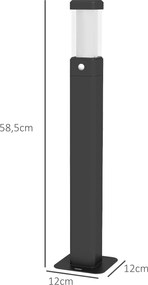 Outsunny Set de 2 lampi de exterior, stalpi luminoase LED, Etanche IP65, Lumina pentru alei si drumuri, negru | Aosom Romania