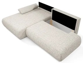 Colțar extensibil PRATO, tip L, stânga, bej, cu spațiu de depozitare