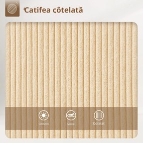 HOMCOM Set 2 Scaune de Bar cu Spătar și Brațe Rotative din Catifea Bej | Aosom Romania