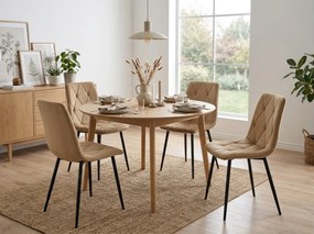 Scaun de dining din catifea maro LIBRA cu picioare negre