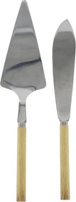 Set paletă și cuțit tort, oțel inoxidabil și acril, natur, L28 cm, Linas